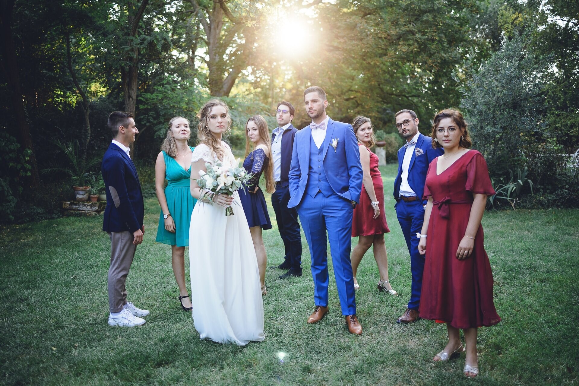 Photo marié & amis lors du mariage Lyon
