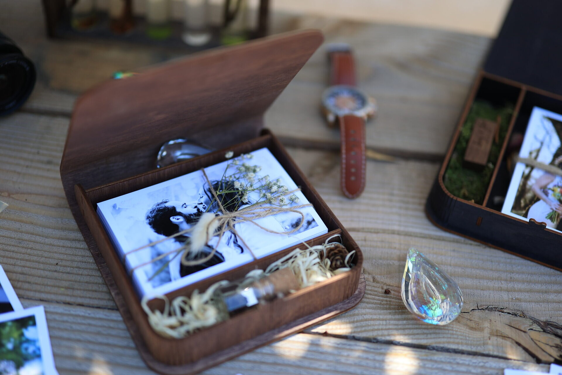 coffret de photos en bois